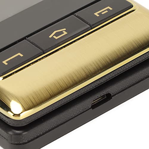 3.0 Inch 3G Flip Cover Cell Phone for Seniors with Internal and External Dual Screen Display, Large Buttons and Fonts, Built in LED Flashlight, One Touch Family Number(Gold)