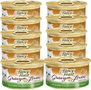 laiby fancy feast wet cat food | gravy lovers salmon feast in seared salmon flavor gravy | fancy feast kitten wet food | 3 oz can (pack of 12)