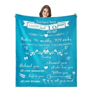 kmayro 18th birthday gifts for girls - gifts for daughter bestie sister - sweet 18 birthday decorations blanket for sofa beach all season 60x50inches