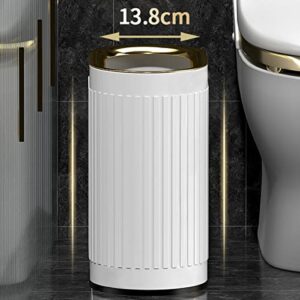 Doyingus Stainless Steel Trash can, 1.58 Gallon / 6Liter Wastebasket, Slim Garbage Can with Inner Bucket, Small Garbage Container Bin for Bathroom, Kitchen, Bedroom, Powder Room (White)