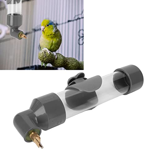 Zerodis Bird Drinker Automatic Drinking Device for Parrots Extra Wide Pressure External Indoor Installation for Bird Cage Accessories for Small, Medium Parrots (Grey)