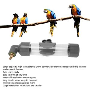 Zerodis Bird Drinker Automatic Drinking Device for Parrots Extra Wide Pressure External Indoor Installation for Bird Cage Accessories for Small, Medium Parrots (Grey)