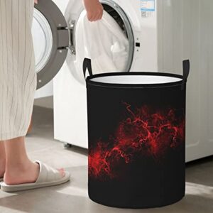 Round Single Explosion Burst Red Black Dirty Laundry Hamper,Storage Bin Organizer Laundry Hamper Portable Laundry