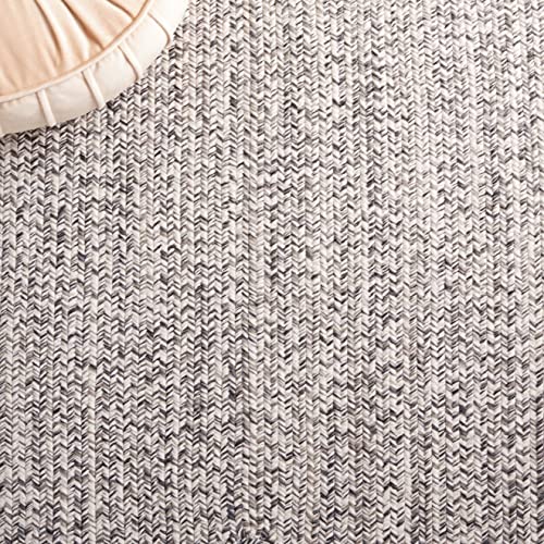 Safavieh Braided Collection Area Rug - 9' x 12', Grey & Ivory, Handmade Farmhouse, Ideal for High Traffic Areas in Living Room, Bedroom (BRA201F)