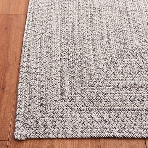 Safavieh Braided Collection Area Rug - 9' x 12', Grey & Ivory, Handmade Farmhouse, Ideal for High Traffic Areas in Living Room, Bedroom (BRA201F)