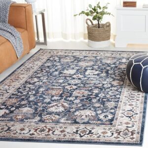 safavieh bayside collection area rug - 8' x 10', blue & grey, traditional oriental design, non-shedding & easy care, machine washable ideal for high traffic areas in living room, bedroom (bay100m)