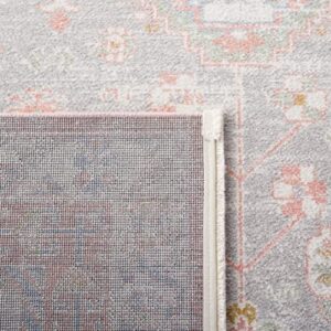 Safavieh Bayside Collection Area Rug - 5'3" x 7'6", Ivory & Blue Pink, Shabby Chic Design, Non-Shedding & Easy Care, Machine Washable Ideal for High Traffic Areas in Living Room, Bedroom (BAY118A)