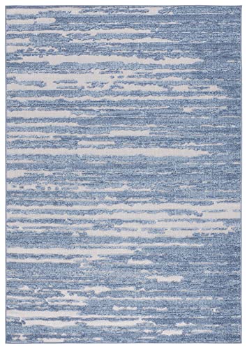 Safavieh Cabana Collection Area Rug - 5'3" x 7'6", Blue & Beige, Non-Shedding & Easy Care, Indoor/Outdoor & Washable-Ideal for Patio, Backyard, Mudroom (CBN506M)