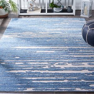 Safavieh Cabana Collection Area Rug - 5'3" x 7'6", Blue & Beige, Non-Shedding & Easy Care, Indoor/Outdoor & Washable-Ideal for Patio, Backyard, Mudroom (CBN506M)