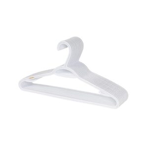 set of 10 slim clothes hanger by neatfreak! - space saving hangers for clothes, pants, lingerie and accessories - robust white plastic hangers with hooks and pants bar - 10 pack