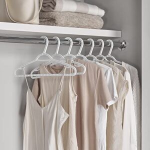 Set of 10 Slim Clothes Hanger by Neatfreak! - Space Saving Hangers For Clothes, Pants, Lingerie and Accessories - Robust White Plastic Hangers With Hooks and Pants Bar - 10 Pack