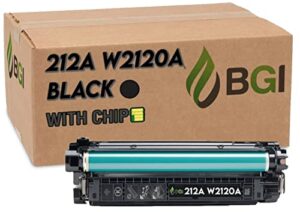 bgi remanufactured toner cartridge replacement for hp 212a w2120a black toner for use in m554 m555 mfp m578 series | taa compliant, stmc certified, usa remanufactured product | with chip