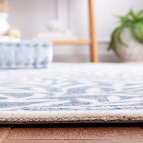 SAFAVIEH Jardin Collection Accent Rug - 3' x 5', Blue & Ivory, Handmade Wool, Ideal for High Traffic Areas in Entryway, Living Room, Bedroom (JAR753M)