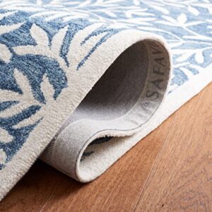 SAFAVIEH Jardin Collection Accent Rug - 3' x 5', Blue & Ivory, Handmade Wool, Ideal for High Traffic Areas in Entryway, Living Room, Bedroom (JAR753M)