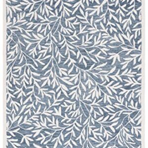 SAFAVIEH Jardin Collection Accent Rug - 3' x 5', Blue & Ivory, Handmade Wool, Ideal for High Traffic Areas in Entryway, Living Room, Bedroom (JAR753M)