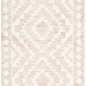 Safavieh Natural Fiber Collection Accent Rug - 3' x 5', Ivory & Natural, Handmade Rustic Farmhouse Boho Jute & Wool, Ideal for High Traffic Areas in Entryway, Living Room, Bedroom (NF512A)