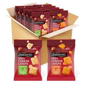 sargento® 100% cheese crisps variety pack, parmesan and cheddar, 10 snack packs