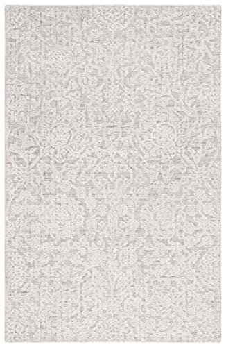 Safavieh Metro Collection Area Rug - 8' x 10', Beige & Ivory, Handmade Floral Wool, Ideal for High Traffic Areas in Living Room, Bedroom (MET879B)