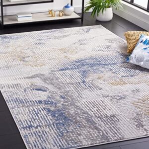 safavieh palma collection area rug - 5'5" x 7'7", beige & light blue, modern abstract design, non-shedding & easy care, ideal for high traffic areas in living room, bedroom (pam350b)