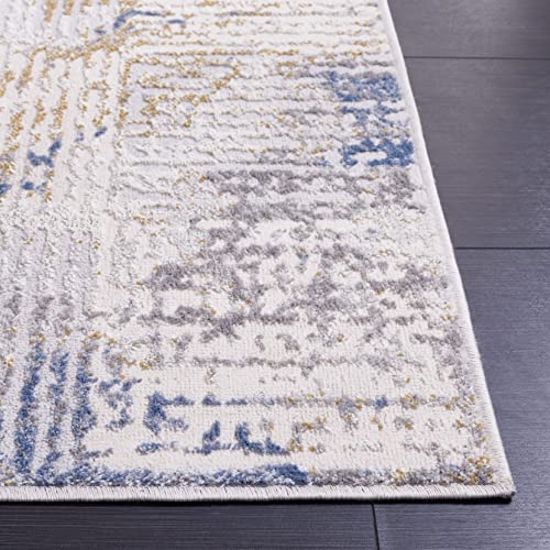 Safavieh Palma Collection Area Rug - 5'5" x 7'7", Beige & Light Blue, Modern Abstract Design, Non-Shedding & Easy Care, Ideal for High Traffic Areas in Living Room, Bedroom (PAM350B)