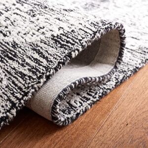 Safavieh Precious Collection Accent Rug - 3' x 5', Black & Ivory, Handmade Wool & Bamboo Silk, Ideal for High Traffic Areas in Entryway, Living Room, Bedroom (PRE303Z)