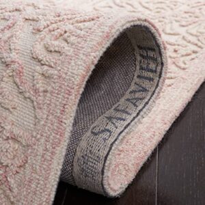 MARTHA STEWART Collection by SAFAVIEH 5' x 8' Ivory/Pink MSR3511U Handmade Contemporary Wool Area Rug