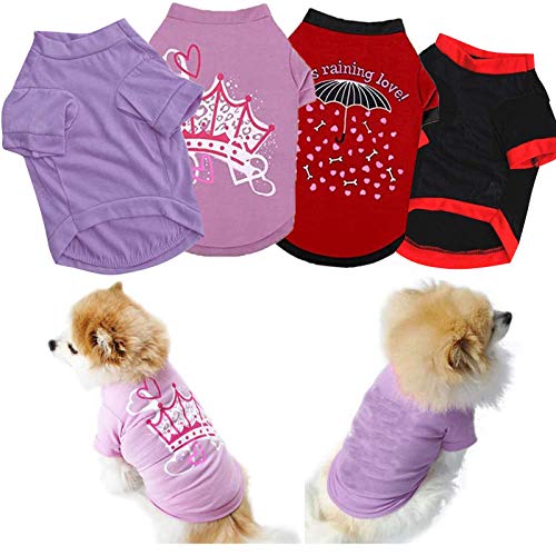 Dog Four Piece T-Shirt Puppy Clothing Shirt for Pet Summer Pet Clothes Dog Boy Sweatshirt Puppy Tee Shirts Doggy Costume Dog Winter Warm Coat