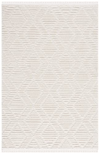 Safavieh Urban Collection Area Rug - 9' x 12', Ivory, Moroccan Rustic Tassel Fringe Design, Non-Shedding & Easy Care, Ideal for High Traffic Areas in Living Room, Bedroom (URB208A)