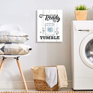 Kas Home 2 Panels Laundry Room Decor Laundry Room Wall Sign Tumble Fresh Clean Canvas Laundry Wall Art Plaque Farmhouse Laundry Rules Wall Decor (White - laundry, 12 x 15 inch + 8.6 x 11 inch)