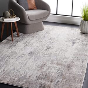 safavieh vogue collection area rug - 9' x 12', grey & ivory, modern abstract design, non-shedding & easy care, ideal for high traffic areas in living room, bedroom (vge152f)