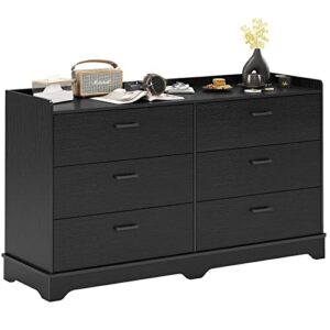 hasuit 6 drawer double dresser, modern storage tower dressers & chests of drawers, large clothing organizer for bedroom
