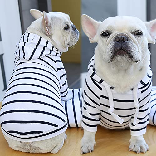 Pet Clothes Autumn and Winter Hoodies Fleece Stripe Sweatshirt Cats Dogs Warm Clothe Pet Supplies Outfit