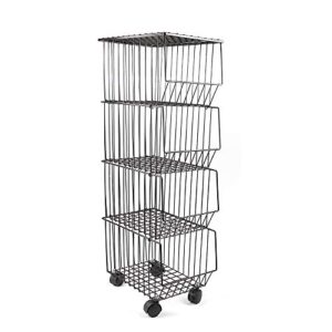 cbhfmljd 4-tier wire shelving rack shelf household kitchen storage metal shelf organizer, non-slip pads and removable sliding, waterproof and ventilated for pantry closet kitchen laundry