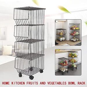 Cbhfmljd 4-Tier Wire Shelving Rack Shelf Household Kitchen Storage Metal Shelf Organizer, Non-Slip Pads and Removable Sliding, Waterproof and Ventilated for Pantry Closet Kitchen Laundry