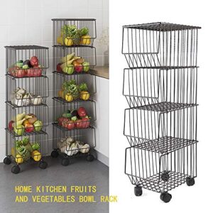 Cbhfmljd 4-Tier Wire Shelving Rack Shelf Household Kitchen Storage Metal Shelf Organizer, Non-Slip Pads and Removable Sliding, Waterproof and Ventilated for Pantry Closet Kitchen Laundry