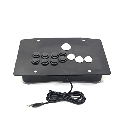 DIACCO J500B All Buttons Style Arcade Joystick Fight Stick Game Controller for PC USB (Color : Red and Black)