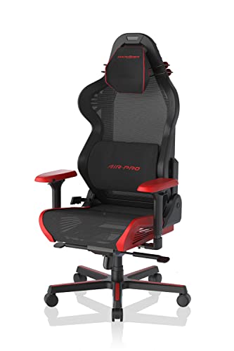 DXRacer Air Gaming Chair, Ultra-Breathable Mesh, 4D Armrests, Memory Foam Headrest, Magnetic Lumbar Support, Modular Design, Standard, Black and Red (Pro)