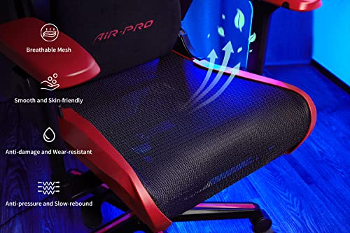 DXRacer Air Gaming Chair, Ultra-Breathable Mesh, 4D Armrests, Memory Foam Headrest, Magnetic Lumbar Support, Modular Design, Standard, Black and Red (Pro)