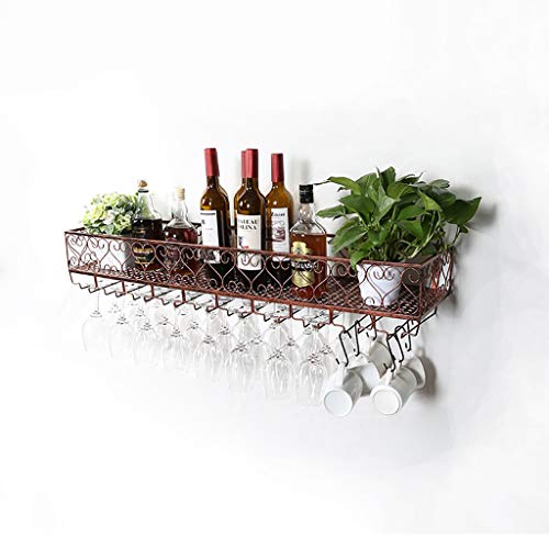 Wine Racks Metal Iron Wine Rack Upside Down Glass Holder Insert Glass Frame Hanging Wine Rack Shelf Creative Tall Cup Holder Glassware Rack (Size : L60*W25cm)