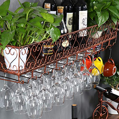 Wine Racks Metal Iron Wine Rack Upside Down Glass Holder Insert Glass Frame Hanging Wine Rack Shelf Creative Tall Cup Holder Glassware Rack (Size : L60*W25cm)