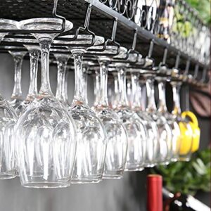 Wine Racks Metal Iron Wine Rack Upside Down Glass Holder Insert Glass Frame Hanging Wine Rack Shelf Creative Tall Cup Holder Glassware Rack (Size : L60*W25cm)