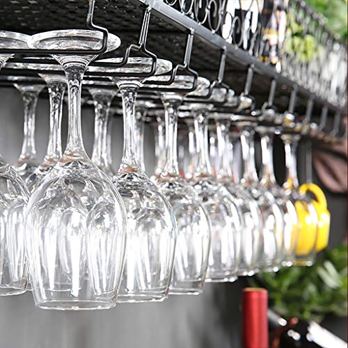 Wine Racks Metal Iron Wine Rack Upside Down Glass Holder Insert Glass Frame Hanging Wine Rack Shelf Creative Tall Cup Holder Glassware Rack (Size : L60*W25cm)