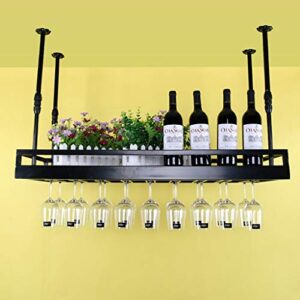 Wine Racks Metal Plug-in Wine Rack Creative Wrought Iron Wine Rack Hanging Wine Rack Wine Rack Shelf Goblet Holder Glassware Rack Decoration (Size : 80 * 35cm)