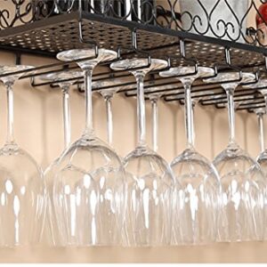 Wine Racks Metal Wine Rack/European Retro Wrought Iron Wine Rack Hanging Hanging Wine Cabinet/Wine Glass Rack Bar Wall Racks (Color : 2, Size : 120 * 25 * 16cm)