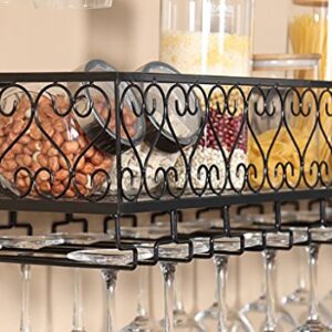 Wine Racks Metal Wine Rack/European Retro Wrought Iron Wine Rack Hanging Hanging Wine Cabinet/Wine Glass Rack Bar Wall Racks (Color : 2, Size : 120 * 25 * 16cm)