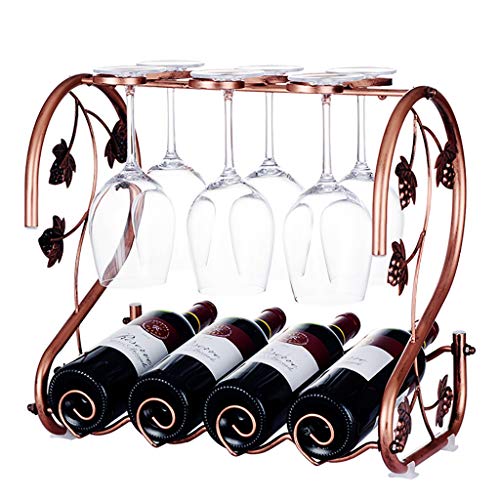 Wine Racks Metal Creative Wine Rack Wine Rack Goblet Holder Glassware Rack Wine Rack Hanging Wine Rack Cup Holder Shelf Decoration (Size : 33.5 * 19.5 * 28.6cm)