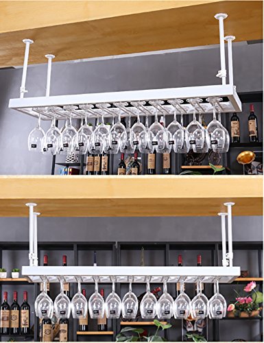 Wine Racks Metal Wine Rack, Glassware Rack, Hanging Wine Rack, Hanging Goblet Rack, Creative Wine Glass Holder (White) (Size : L100*35CM)