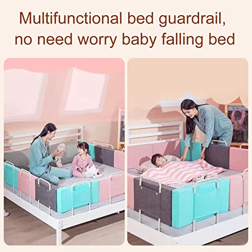 OCBAiLi Bed Rail for Toddlers, 4PCS Bed Rails for Full Size Queen King Bed, Pearl Cotton Security Adjustable Bed Rail for Toddler, Accommodates Thick Mattresses and Platform Beds, Not Falling (Green)