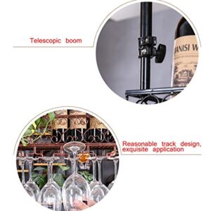 Wine Racks Metal Wine Rack/Hanging Red Wine Cup Holder/Hanging Upside Down Glass Holder/Creative Home Bar/Wine Rack Hanging Glass Holder (Size : 50 * 25cm)