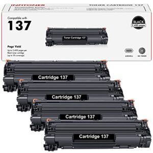 137 toner cartridge 4-pack compatible replacement for canon 137 black toner cartridge crg137 for imageclass d570 mf232w mf242dw mf236n mf249dw mf244dw mf247dw mf227dw mf229dw printer toner